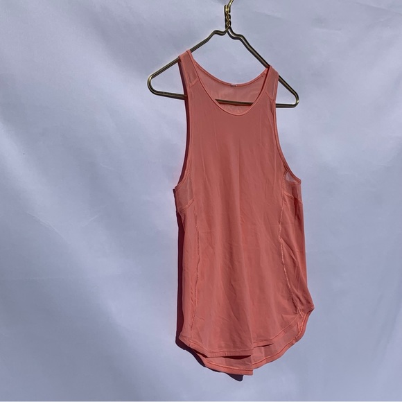 Lululemon Sculpt Tank II Light Lava Style W1NAWS Peach Mesh Tank Top Size 2 - Picture 4 of 11